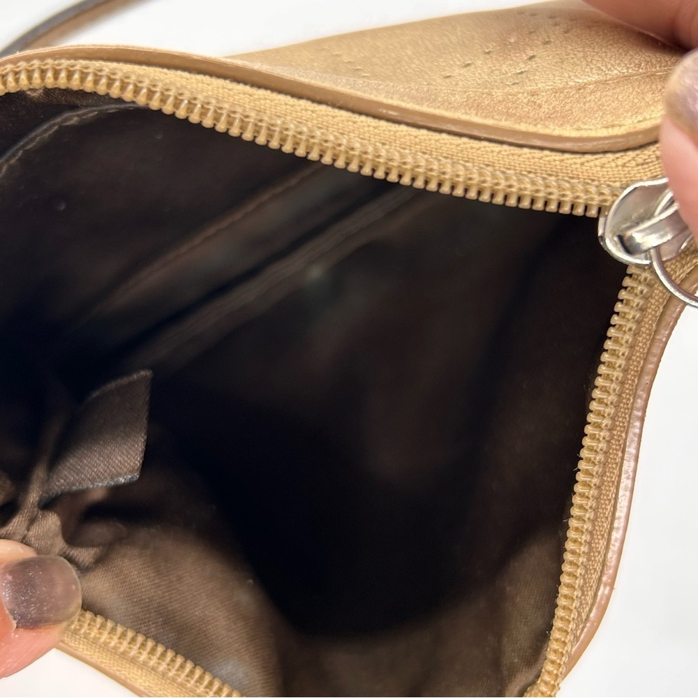 Coach Vintage Perforated Signature C Metallic Gold Leather Wristlet - Picture 8 of 14